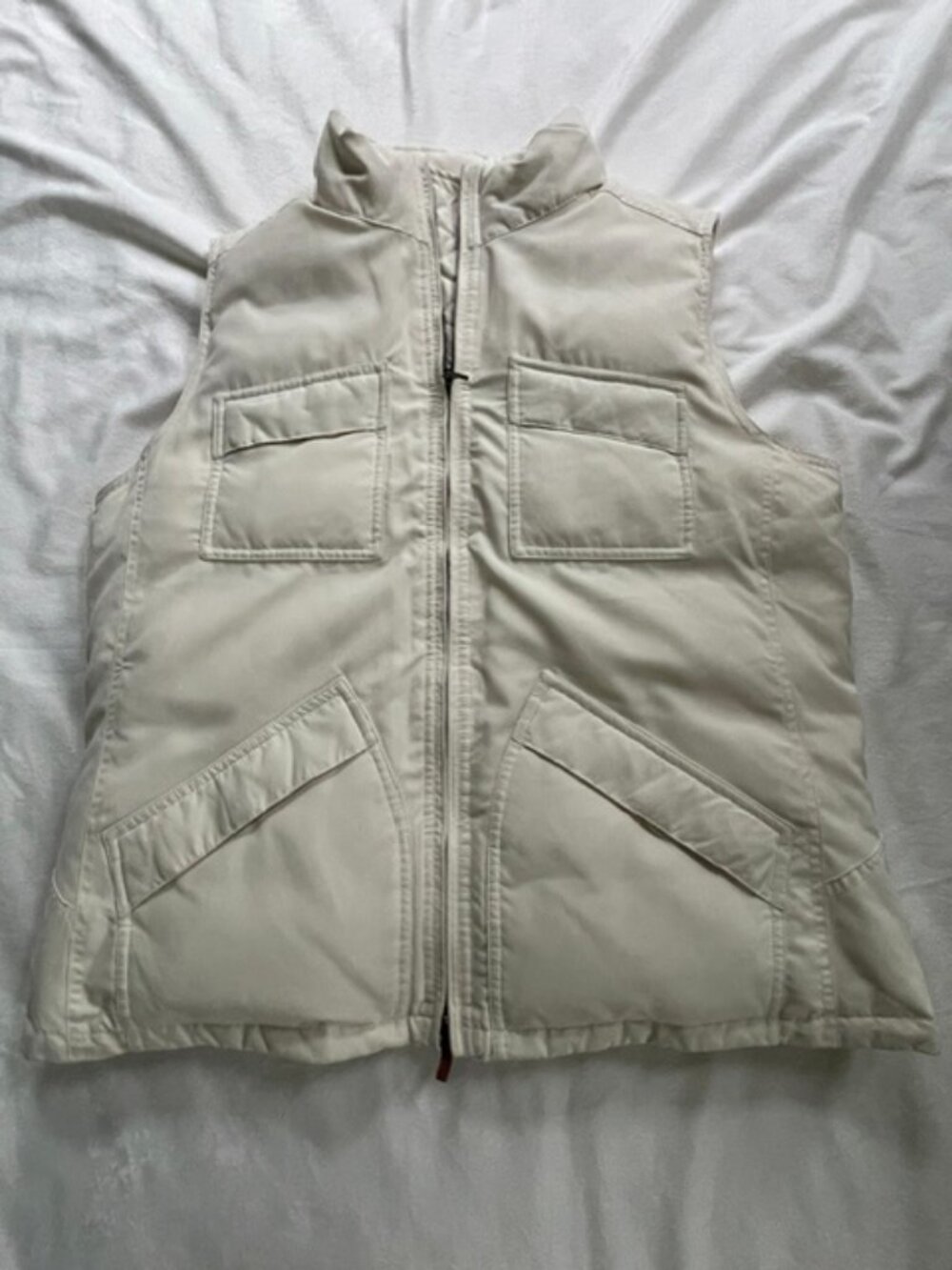 Lauren Ralph Lauren Puffer Vest Jacket Women's Full-Zip Down, Off-White, Large